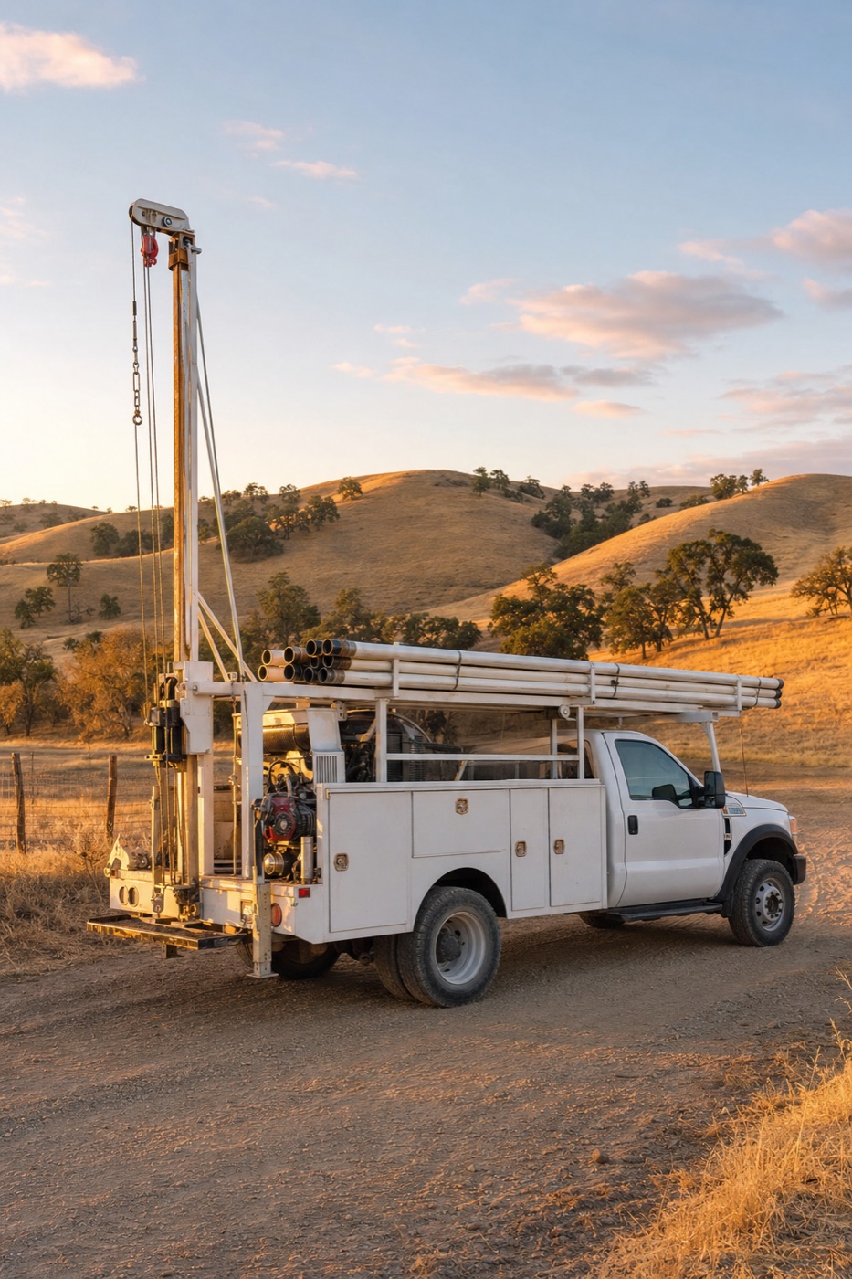 Rural pump contractor's truck